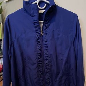 vintage napa valley jacket with ruffles in front by zipper (windbreaker).